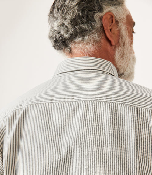Collins Shirt - Stripe - Grey & White
