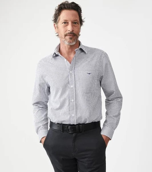 R.M.Williams - Collins Shirt - Check - Navy/White