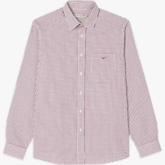 R.M.Williams - Collins Shirt - Check - Burgundy/White
