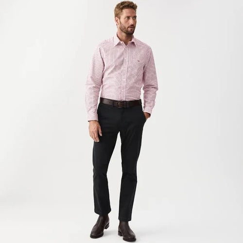 RM Williams - Collins Shirt - Checked - Burgundy White