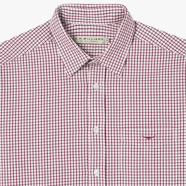 R.M.Williams - Collins Shirt - Check - Burgundy/White