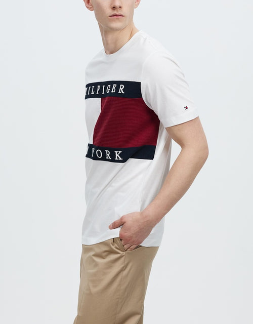 Colour Blocked Flag Tee - White