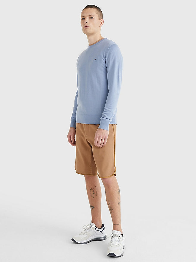 Tommy Soft Merino Wool Crew Neck Pullover - Daybreak Blue