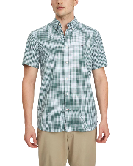 Classic Gingham Short Sleeve Shirt - Steel Sea & White