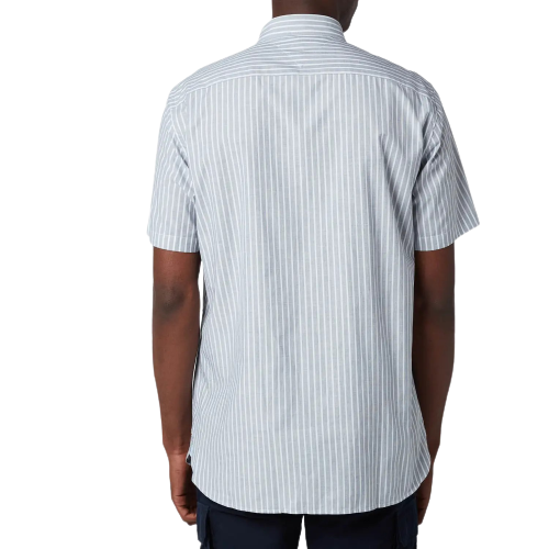 Slim Stripe Short Sleeve Shirt - Desert Sky & White