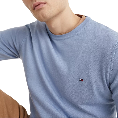 Tommy Hilfiger Soft Merino Wool Crew Neck Pullover - Daybreak Blue