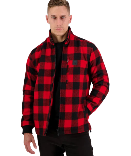 Traquair Station Wool Jacket Red Black Check Blowes Clothing