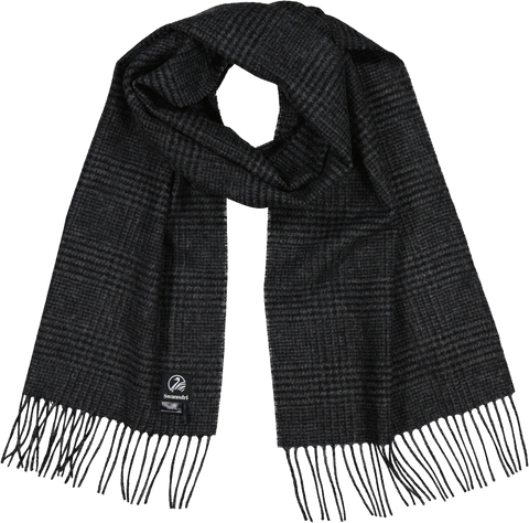 Swanndri - Unisex Wool Scarf - Webb Check - Charcoal & Black