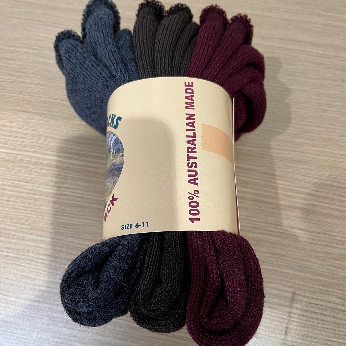 Blowes Clothing - Wool Work Socks - 3 Pack - Assorted Colours - Size 6-11