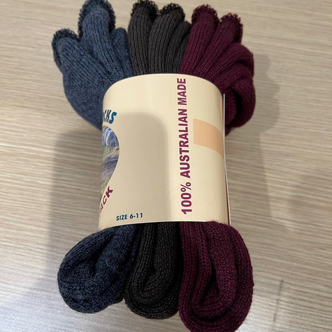 Blowes Clothing - Wool Work Socks - 3 Pack - Assorted Colours - Size 6-11