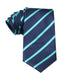 OTAA - Pencil Stripe Tie - Navy Blue Tie & Aqua Blue