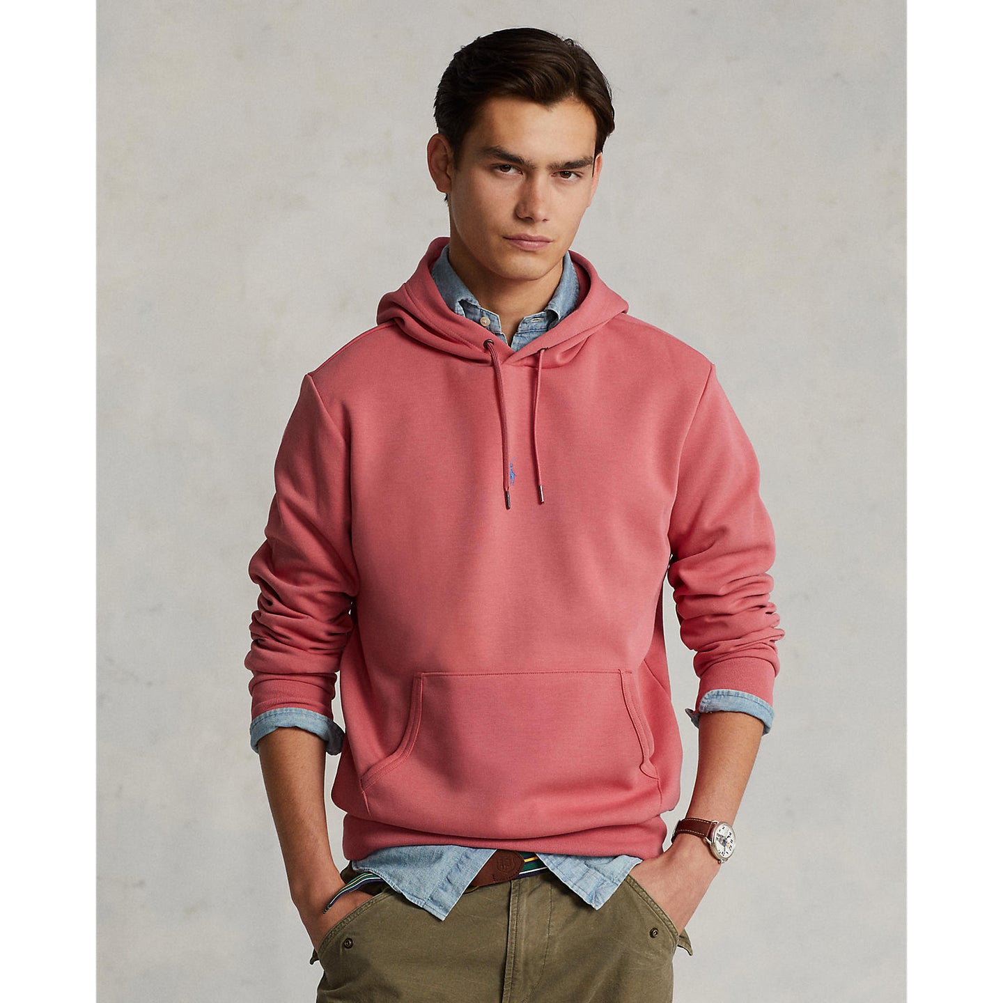 Ralph Lauren - Central  Pony Double Knit Hoodie  - Berry