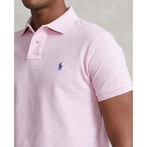 Custom Fit Mesh Polo - Pink Marle (Navy Polo)