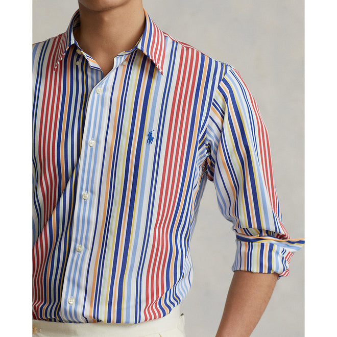 Ralph Lauren - Poplin Stretch Custom Fit Shirt - Striped - blue, red, white, yellow, green, multi