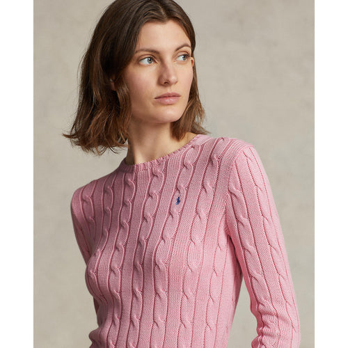 Polo-Ralph-Lauren-Cable-Knit-Cotton-Crewneck-Sweater-Pink