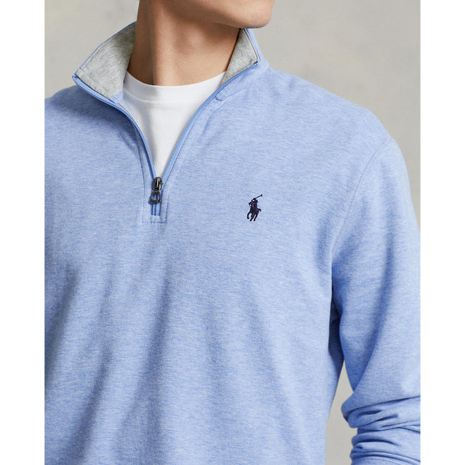 Ralph Lauren - Luxury Jersey Quarter Zip Pullover - Blue