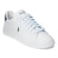 Ralph Lauren - Heritage Court II Sneaker Athletic Shoe - White with Navy polo logos pony