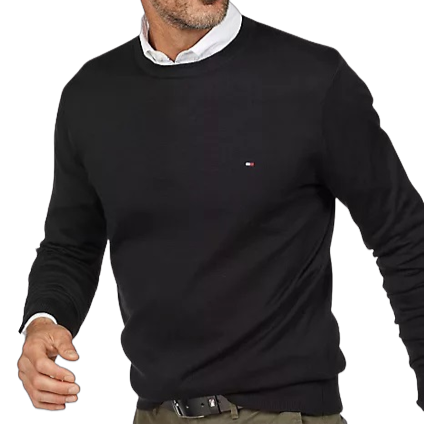 Tommy Hilfiger Cotton Silk Crew Neck Sweater - Black