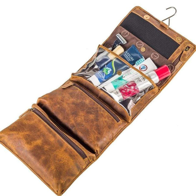 Indepal - Foldout Hanging Toiletry Bag - Rockliff - Tan
