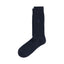Cotton Blend Waffle Knit Crew Socks - Navy Blue
