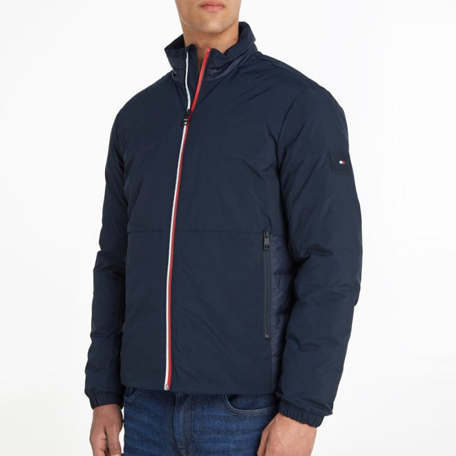 Tommy Hilfiger - Mix Media Stand Collar jacket - Desert Sky