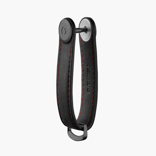 Key Organiser - Crazy Horse - Obsidian Black with Red Stitching