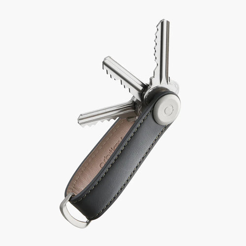 Orbit Key - Key Organiser - Leather - Charcoal with grey stitching
