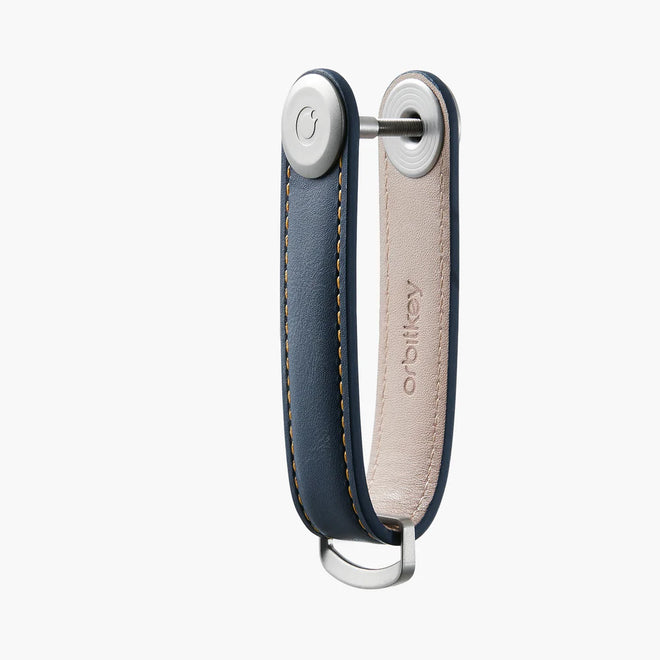 Key Organiser - Leather - Navy with Tan Stitching