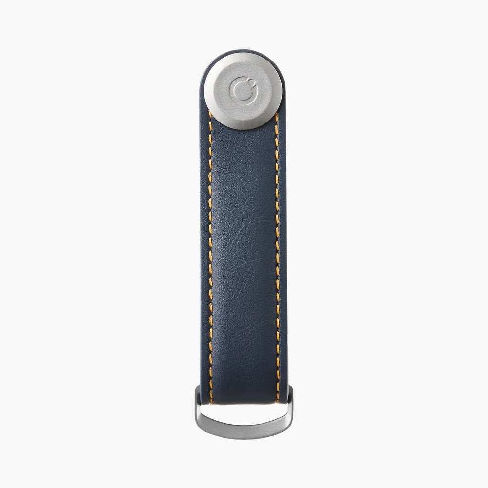 OrbitKey - Key Organiser - Leather - Navy with Tan Stitching