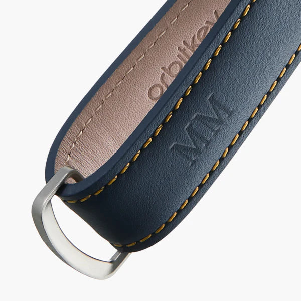 OrbitKey - Key Organiser - Leather - Navy with Tan Stitching