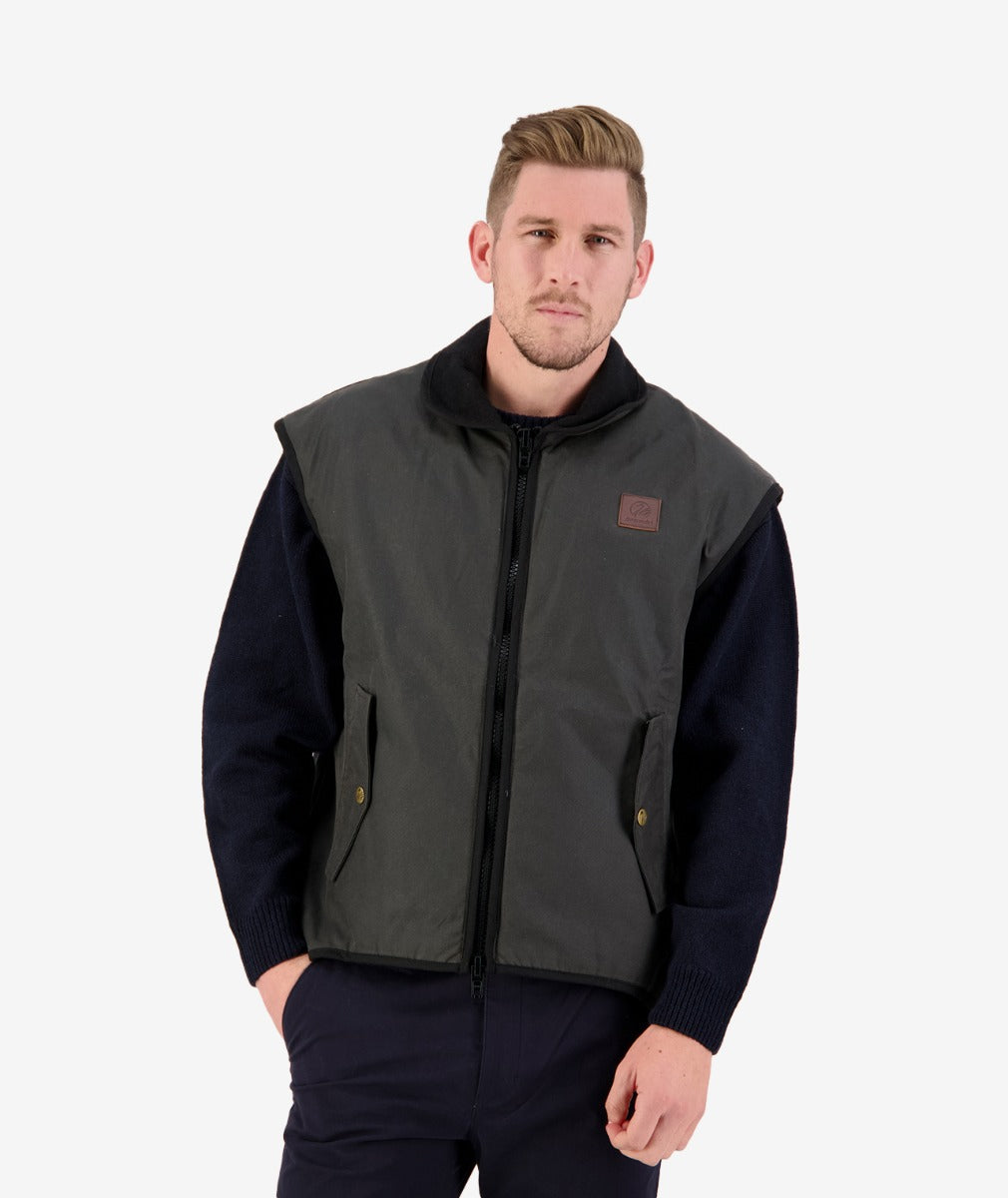 Swanndri - Foxton Oilskin Vest - Brown