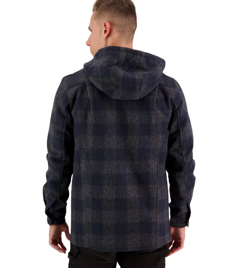 Hudson Wool Hoodie - Coal Check
