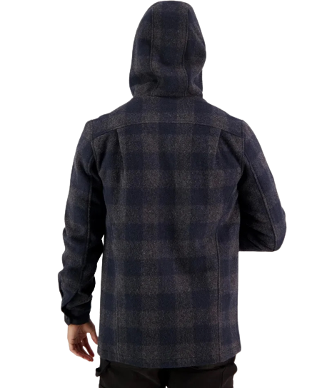 Hudson Wool Hoodie - Coal Check