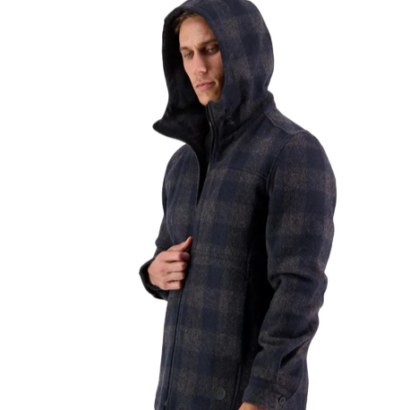 Swanndri Hudson Wool Hoody - Coal Check