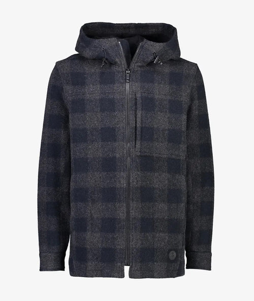 Hudson Wool Hoodie - Coal Check
