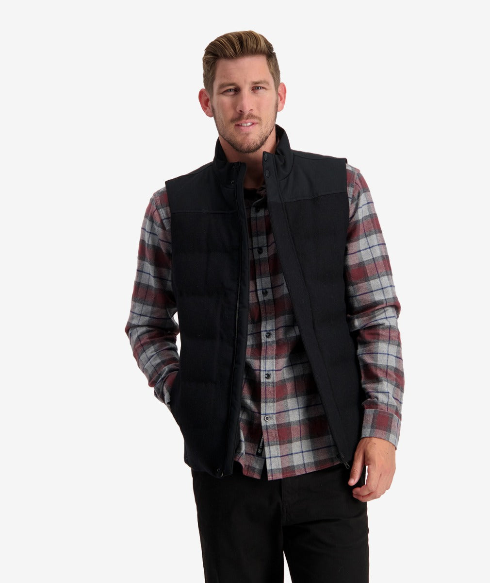 Swanndri - Hakatere Insulated Vest - Black Tweed