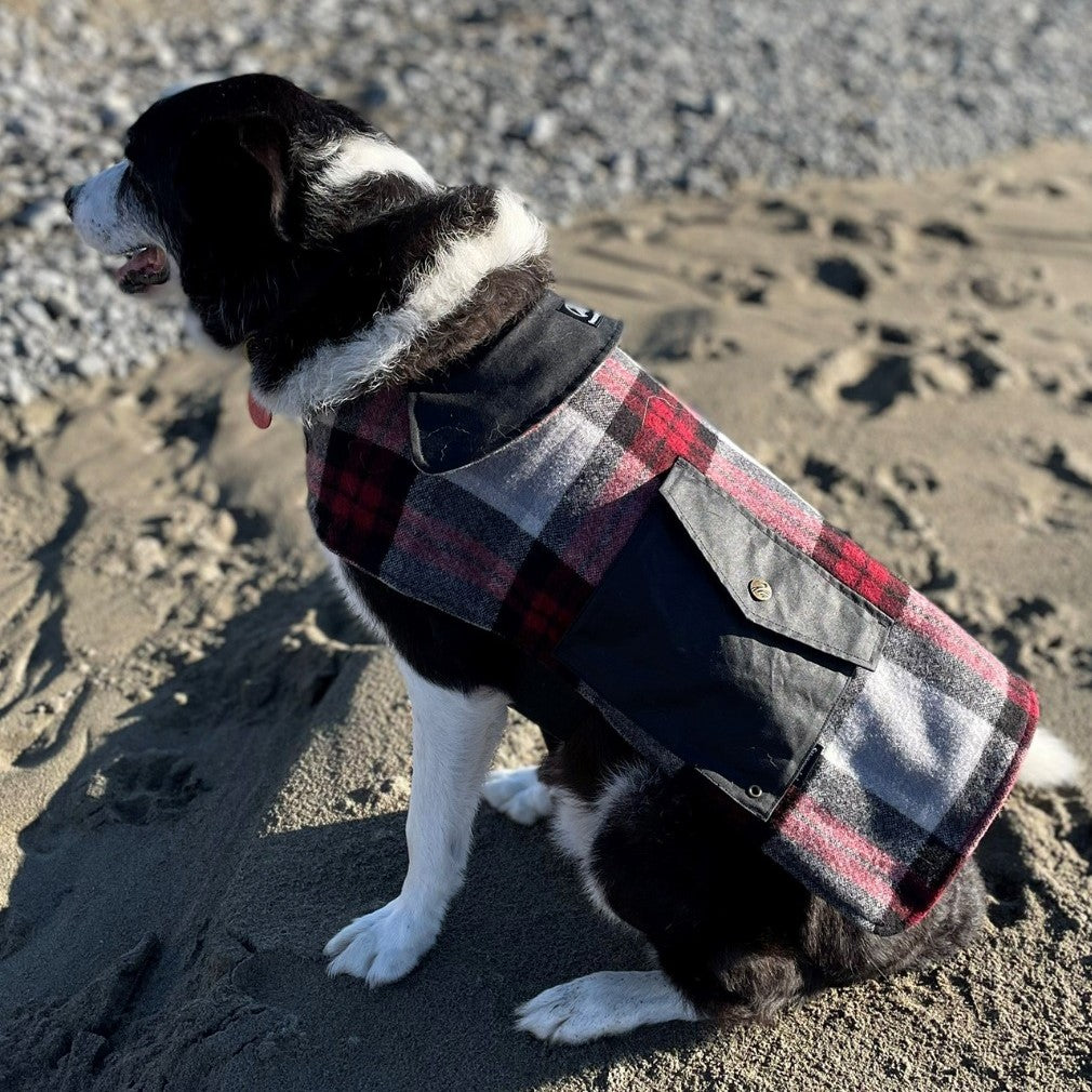 Classic Wool Dog Coat Heritage Check Red & Black Check Blowes